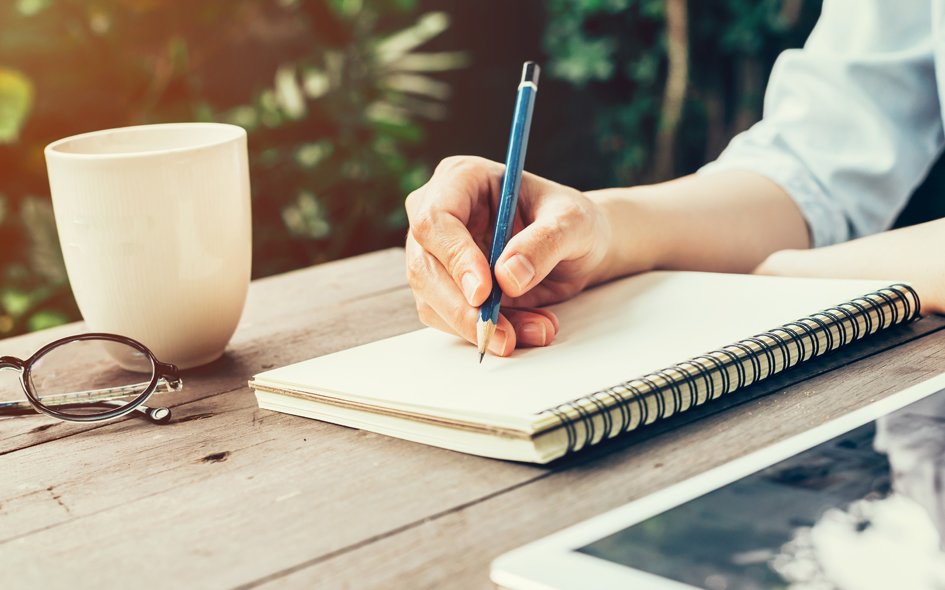 notepad writing
